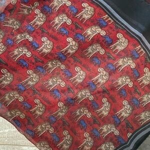 Elephant Printed Scarf Size is 20” x 20” In Beautiful Condition